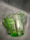 Jeannette Glass Green Doric Uranium Creamer