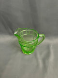 Jeannette Glass Green Doric Uranium Creamer