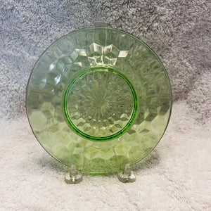 Jeannette Glass Salem Green Cubist Bread and Butter Plate