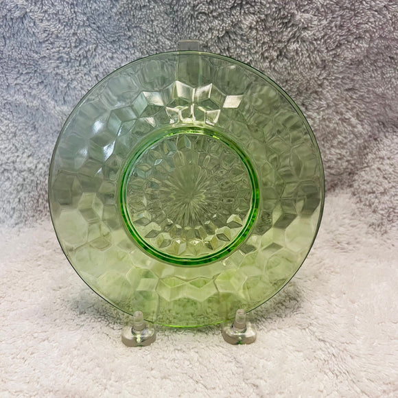 Jeannette Glass Salem Green Cubist Bread and Butter Plate