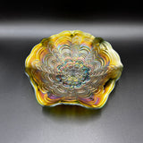 Millersburg Rosalind Ruffled Carnival Glass Bowl - Antique Millersburg Glass