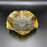 Millersburg Rosalind Ruffled Carnival Glass Bowl - Antique Millersburg Glass