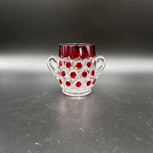 Early American Pressed Glass US Glass Flash Red Block Spooner