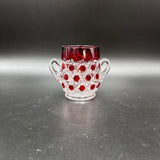 Early American Pressed Glass US Glass Flash Red Block Spooner