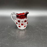 EAPG Red Flashed Creamer - Early American Press Glass