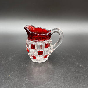 EAPG Red Flashed Creamer - Early American Press Glass