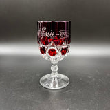 EAPG Red Flashed  Wine Glass - Aunt Essie 1892