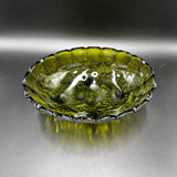 Indiana Glass Harvest Grape Footed Green Bowl