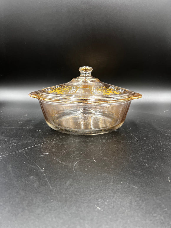 Fire King 2 Quart Georges Briard Gold Sonata Casserole Bowl