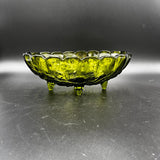 Indiana Glass Harvest Grape Footed Green Bowl