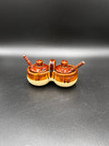 Stoneware Double Condiment Bowl