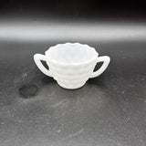 Jeannette Cubist Milk Glass Open Sugar Bowl