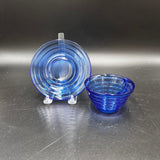 Hazel Atlas Moderntone Cobalt Blue Tea Cup and Saucer