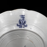 Luray Flow Blue Plate by Bishop and Stonier- Antique Flow Blue