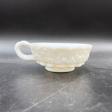 Westmoreland Paneled Grape Milk Glass Handled Dish