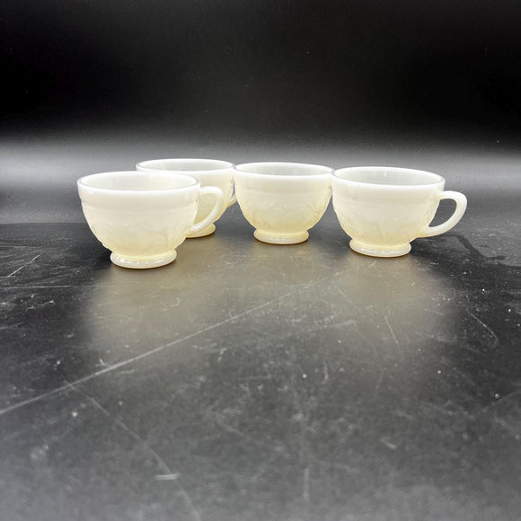 Anchor Hocking Sandwich Ivory Milk Glass Punch Cups